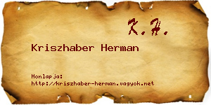 Kriszhaber Herman névjegykártya